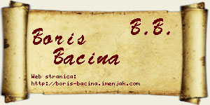 Boris Baćina vizit kartica